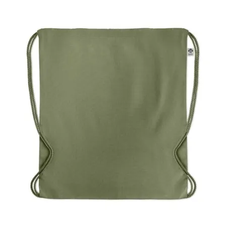 Sac à cordon personnalisé en coton organique YUKI COLOUR Taille textile : XXL Couleurs : vert cadeau collaborateur premium