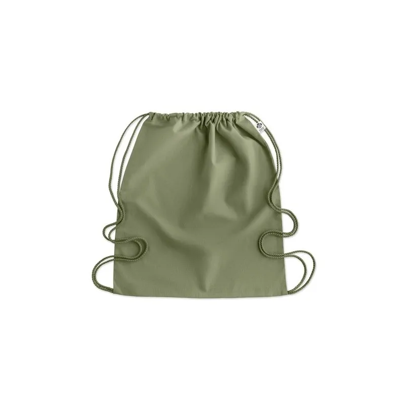 Sac à cordon personnalisé en coton organique YUKI COLOUR Taille textile : XXL Couleurs : vert cadeau client original