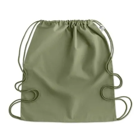 Sac à cordon personnalisé en coton organique YUKI COLOUR Taille textile : XXL Couleurs : vert cadeau client original