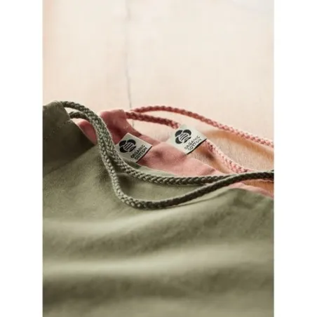 Sac à cordon personnalisé en coton organique YUKI COLOUR Taille textile : XXL Couleurs : vert objet promo petit budget