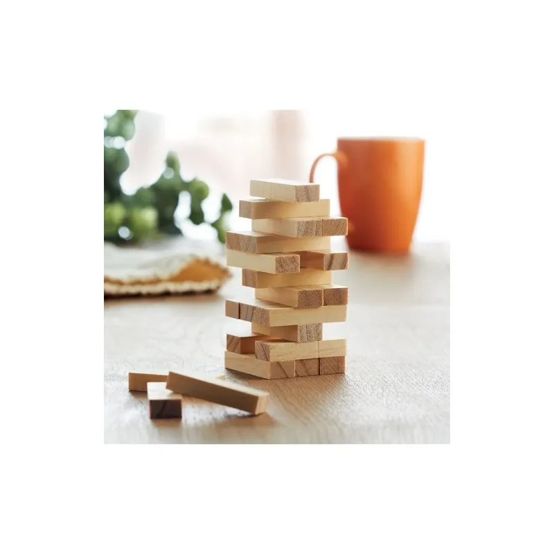 Tour à empiler personnalisée dans pochette - PISA Matières : polypropylène (PP) Couleurs : beige impression haute définition