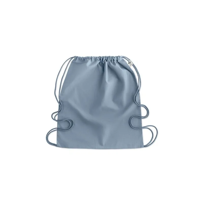 Sac à cordon personnalisé en coton organique YUKI COLOUR Matières : coton Taille textile : M Couleurs : noir impression logo hau