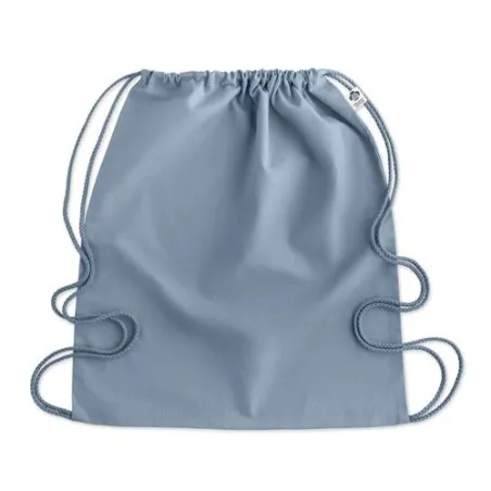 Sac à cordon personnalisé en coton organique YUKI COLOUR Matières : coton Taille textile : M Couleurs : noir impression logo hau