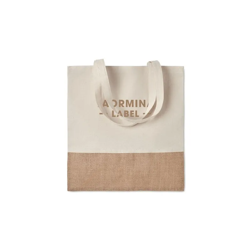 Sac à provisions en jute personnalisable INDIA TOTE Matières : coton Couleurs : noir cadeau entreprise pas cher