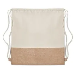 Sac à cordon écologique avec détails en jute - INDIA Matières : papier recyclé Couleurs : noir 2