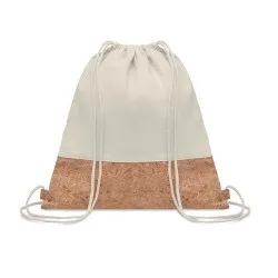 Sac à cordon écologique en liège - ILLA Matières : papier recyclé Couleurs : blanc