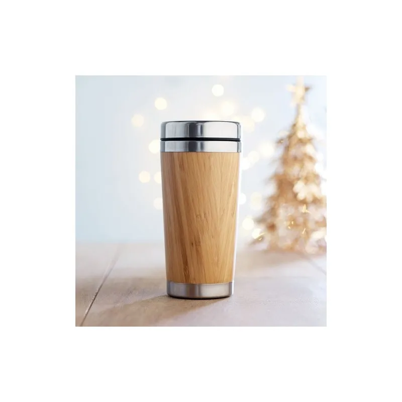 Gourde double paroi personnalisée en bambou - RODEODRIVE+ Matières : ABS Couleurs : noir goodies publicitaire événementiel