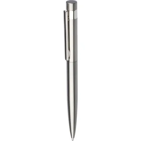 Stylo bille twist écologique en acier inoxydable recyclé Hannelore Matières : polyester Couleurs : noir personnalisable avec vot