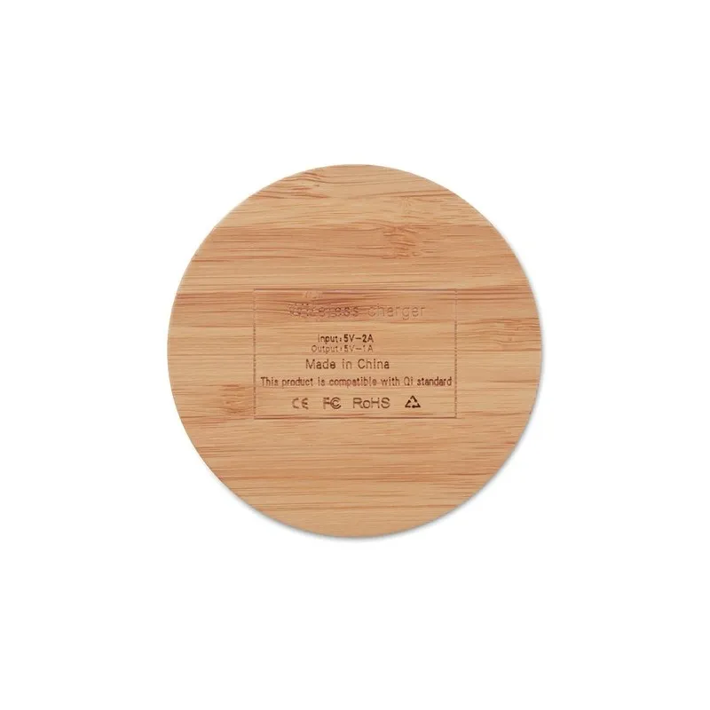 Chargeur sans fil écologique en bambou - RUNDO Matières : liège Couleurs : beige cadeau entreprise pas cher