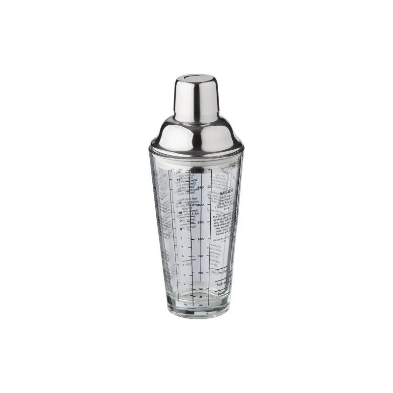 Shaker gradué en verre et en inox Adela