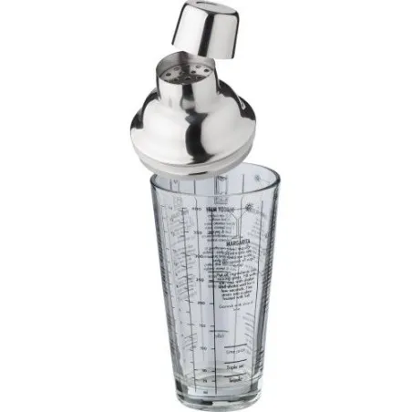 Shaker gradué en verre et en inox Adela