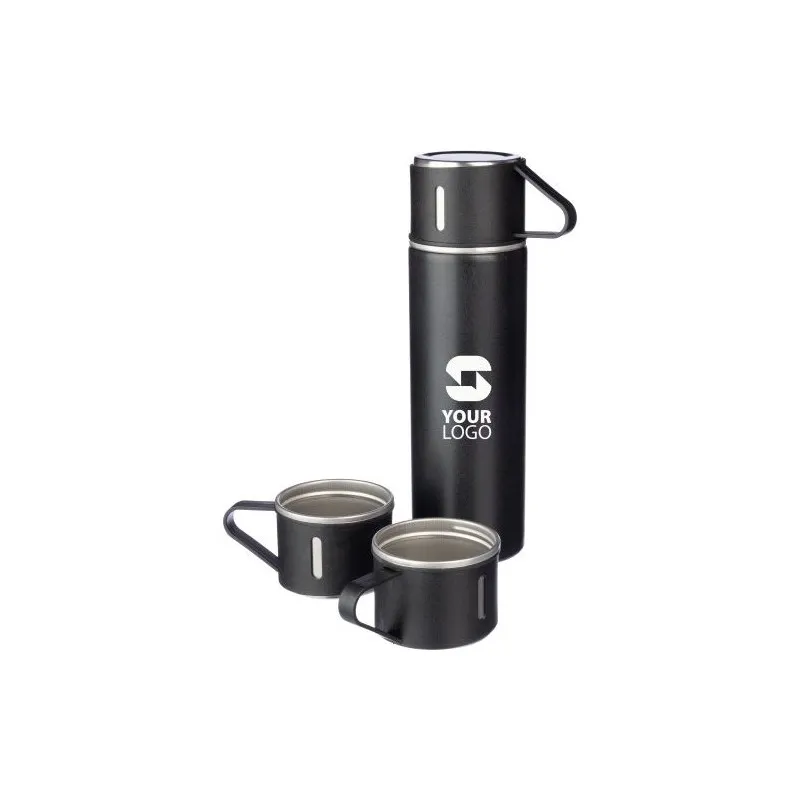 Set personnalisé de deux tasses isothermes et d'une bouteille Herbert pas cher Matières : papier Couleurs : vert cadeau client o