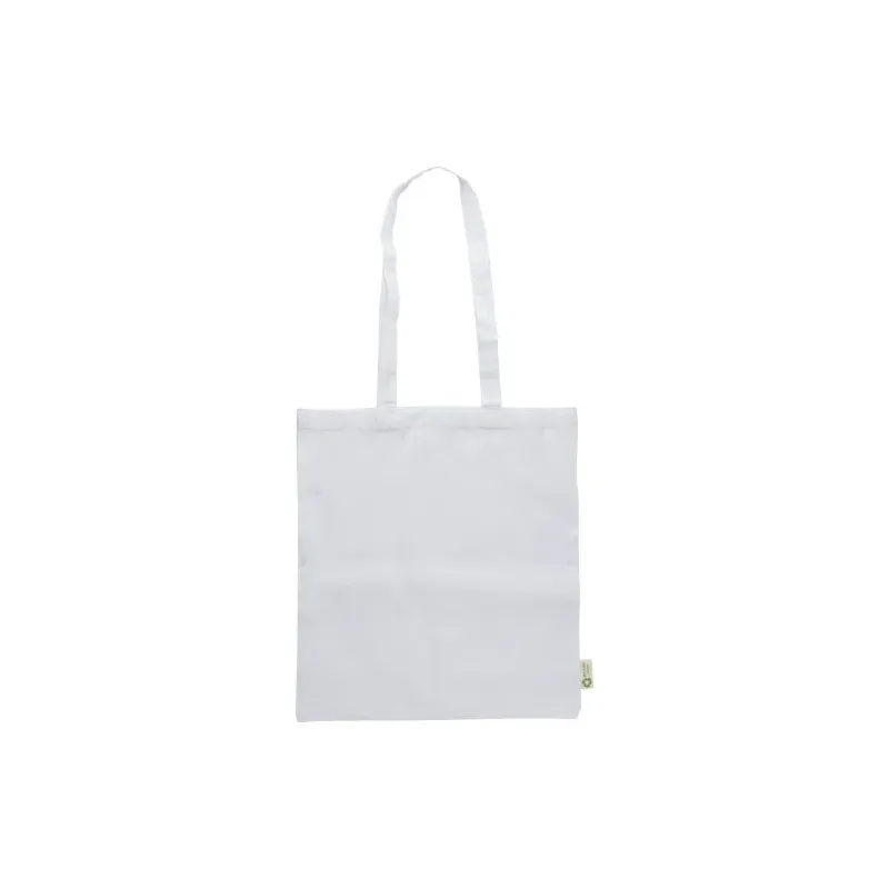 Sac shopping écologique en coton recyclé 120g/m² - Cassiopeia Matières : PET recyclé Couleurs : blanc impression haute définitio