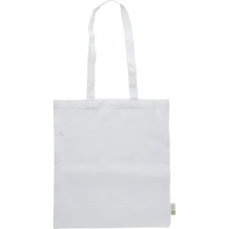 Sac shopping écologique en coton recyclé 120g/m² - Cassiopeia Matières : PET recyclé Couleurs : blanc impression haute définitio