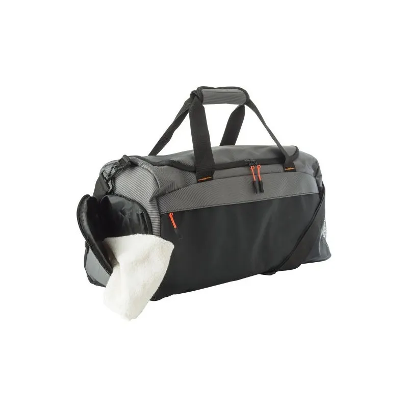 Sac de sport personnalisé en polyester 500D - Mabel Matières : aluminium Couleurs : noir livraison express 24h 48h