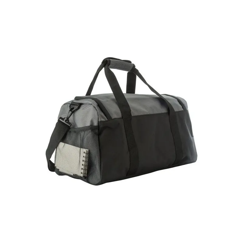 Sac de sport personnalisé en polyester 500D - Mabel Matières : aluminium Couleurs : noir objet promotionnel éco-responsable