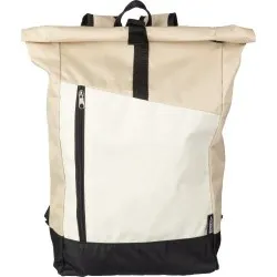 Sac à dos roll-top personnalisé en rPET - Marlene Matières : coton recyclé Couleurs : bleu Contenance : 8 L