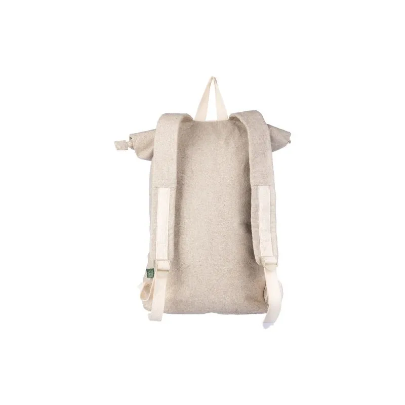 Sac à dos roll-top écologique en chanvre personnalisé - Margarete Matières : coton recyclé Couleurs : gris Contenance : 8 L good