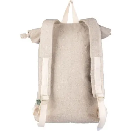 Sac à dos roll-top écologique en chanvre personnalisé - Margarete Matières : coton recyclé Couleurs : gris Contenance : 8 L good