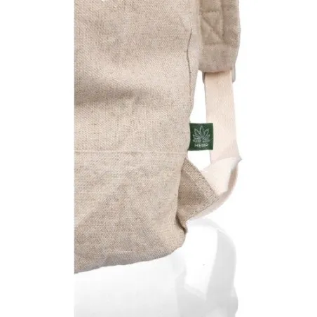 Sac à dos roll-top écologique en chanvre personnalisé - Margarete Matières : coton recyclé Couleurs : gris Contenance : 8 L marq