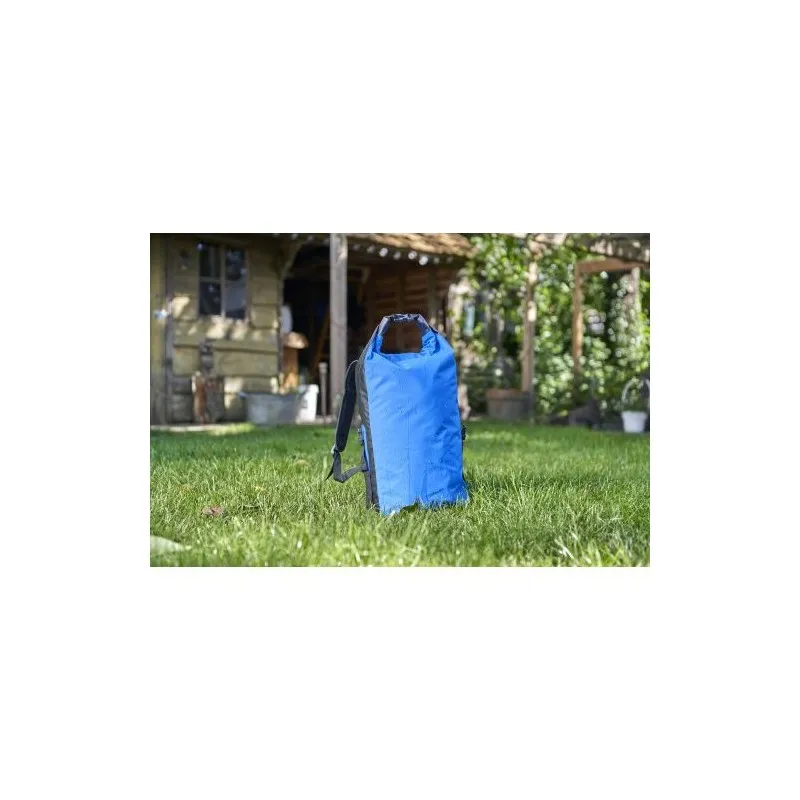 Sac à dos roll-top écologique en bâche 250D personnalisé - Hermann Matières : coton recyclé Couleurs : gris foncé Contenance : 8