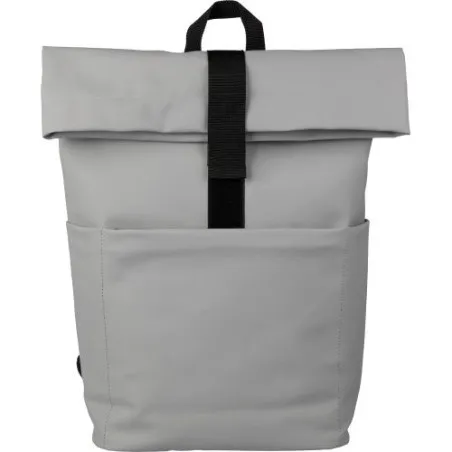 Sac à dos personnalisé en PU pour ordinateur - Senta Matières : PET recyclé Couleurs : gris foncé Contenance : 15 L personnalisa