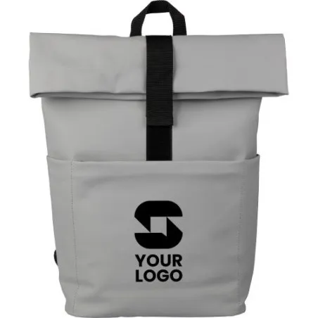 Sac à dos personnalisé en PU pour ordinateur - Senta Matières : PET recyclé Couleurs : gris foncé Contenance : 15 L accessoire é