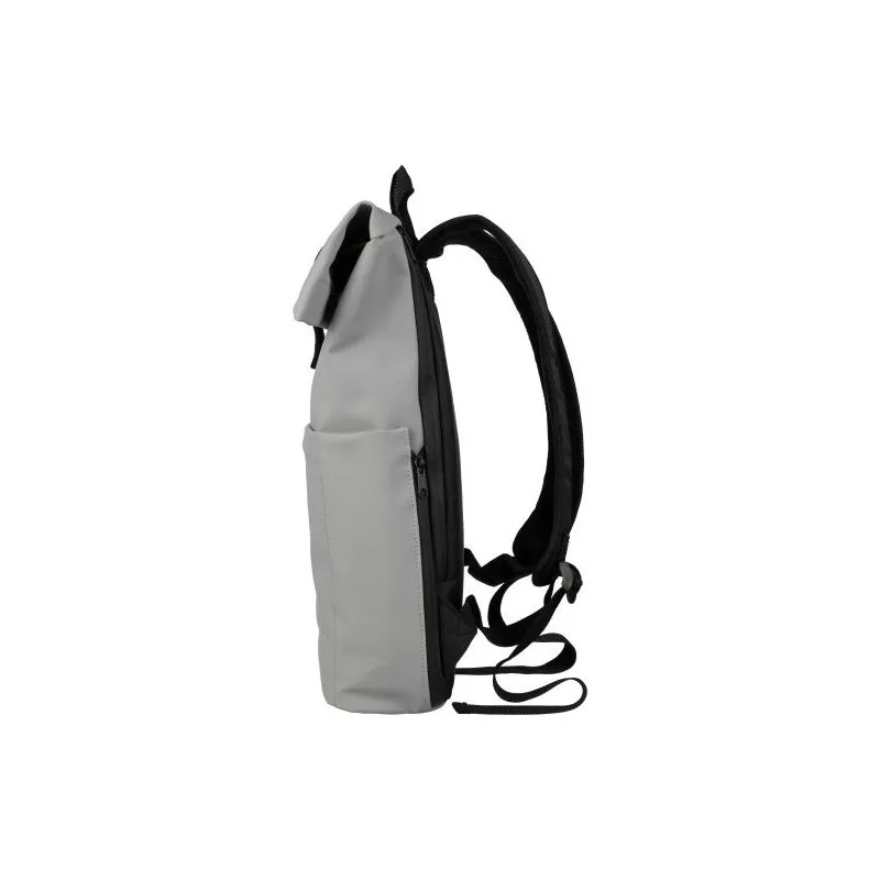 Sac à dos personnalisé en PU pour ordinateur - Senta Matières : PET recyclé Couleurs : gris foncé Contenance : 15 L marquage cou