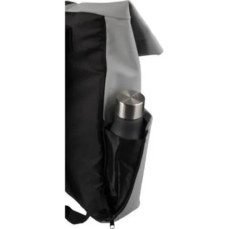 Sac à dos personnalisé en PU pour ordinateur - Senta Matières : PET recyclé Couleurs : gris foncé Contenance : 15 L cadeau entre