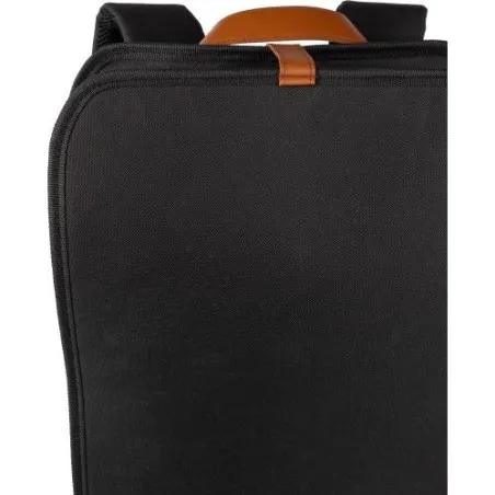 Sac à dos écologique porte-ordinateur en polyester rPET personnalisé - Ralf Couleurs : noir Contenance : 3 L Matières : toile or