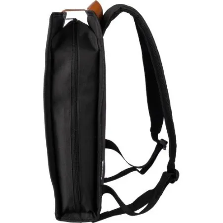 Sac à dos écologique porte-ordinateur en polyester rPET personnalisé - Ralf Couleurs : noir Contenance : 3 L Matières : toile or