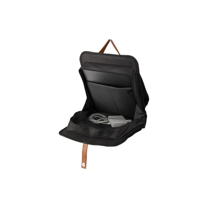 Sac à dos écologique porte-ordinateur en polyester rPET personnalisé - Ralf Couleurs : noir Contenance : 3 L Matières : toile or