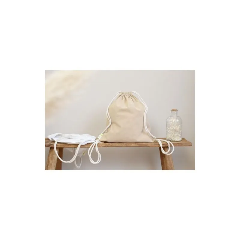 Sac à dos écologique et personnalisable en coton recyclé 120g/m² - Joy Matières : papier Couleurs : mauve marquage laser ultra p