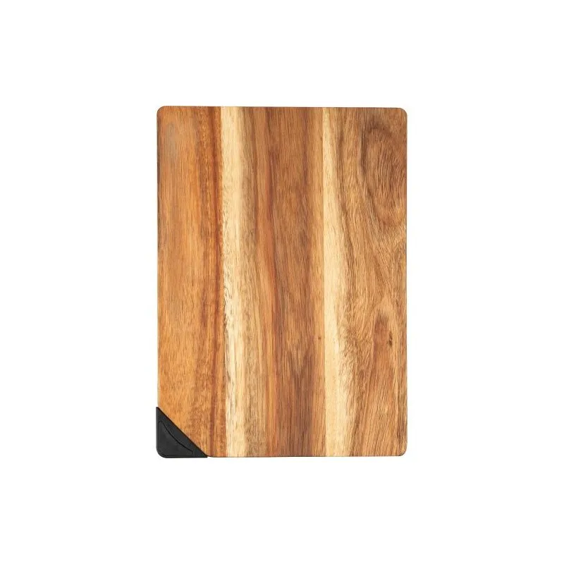 Planche à découper personnalisée en bois d’acacia - Heinz Matières : papier Couleurs : bleu marine