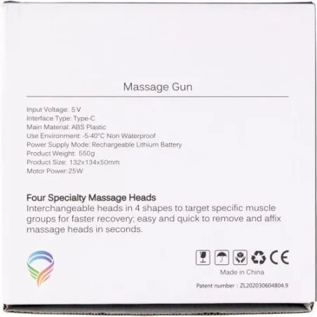 Pistolet de massage écologique en ABS - Bien-être et détente personnalisée Axel Matières : papier Couleurs : bleu clair cadeau e