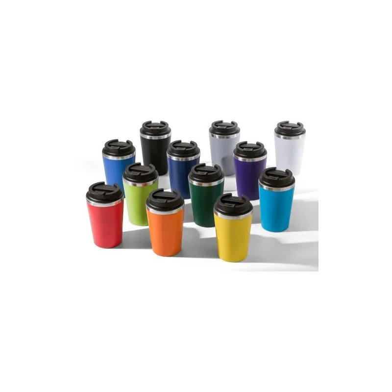 Mug personnalisé en acier inoxydable - Cadeau d'entreprise Shay Matières : polyester Couleurs : orange Contenance : 8 L marquage