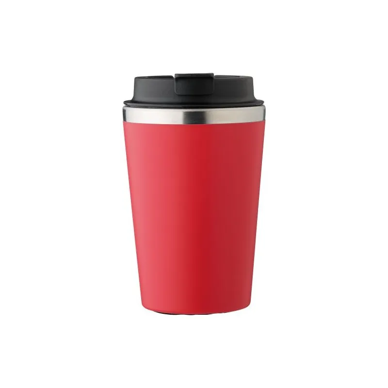 Mug personnalisé en acier inoxydable - Cadeau d'entreprise Shay Matières : bambou Couleurs : noir accessoire événementiel unique