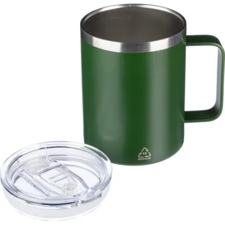 Mug double paroi incassable en acier inoxydable personnalisé - Renate Matières : toile Couleurs : vert citron Contenance : 12 L 