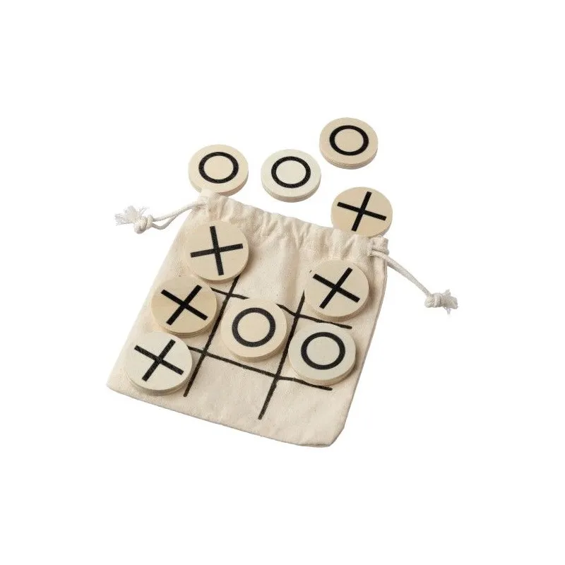 Jeu de Morpion en Bois Naturel - Waltraud