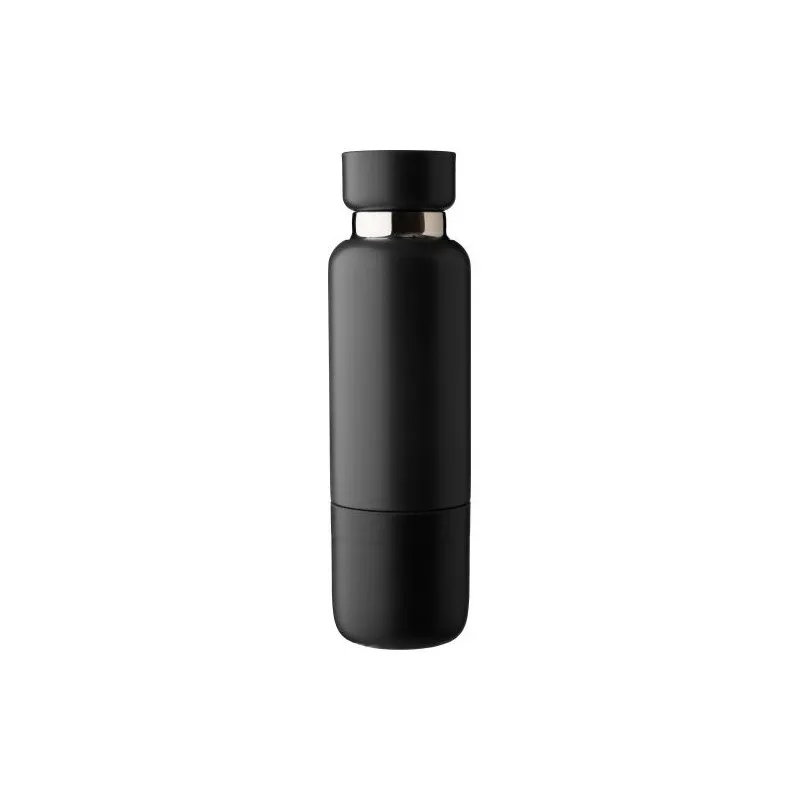 Gourde écologique double paroi de 500 ml en acier inoxydable Lieselotte Matières : pongée Couleurs : bleu marine