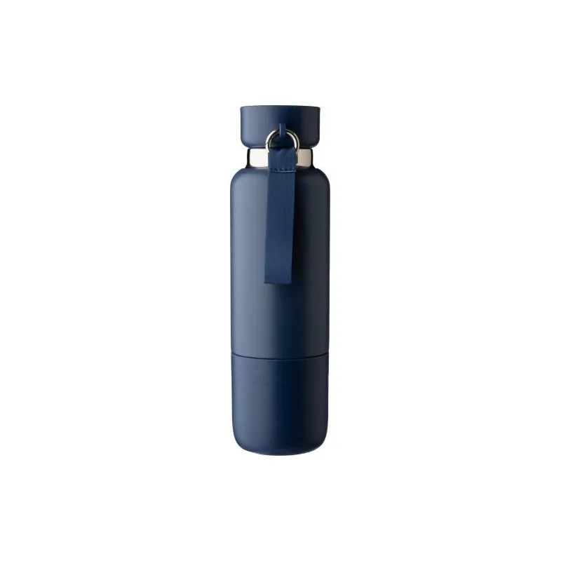 Gourde écologique double paroi de 500 ml en acier inoxydable Lieselotte Matières : pongée Couleurs : bleu marine goodies entrepr