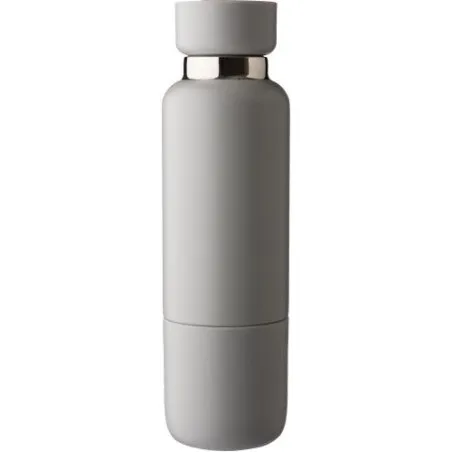 Gourde écologique double paroi de 500 ml en acier inoxydable Lieselotte Matières : pongée Couleurs : noir personnalisable avec v