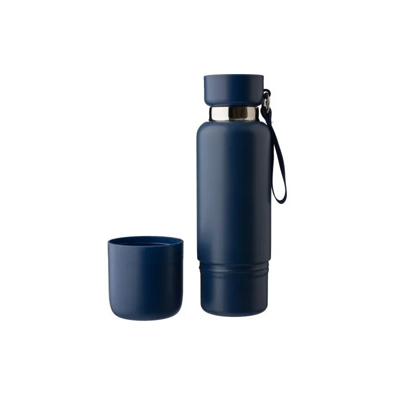 Gourde écologique double paroi de 500 ml en acier inoxydable Lieselotte Matières : pongée Couleurs : noir objet publicitaire rob