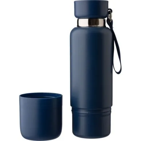 Gourde écologique double paroi de 500 ml en acier inoxydable Lieselotte Matières : pongée Couleurs : noir objet publicitaire rob