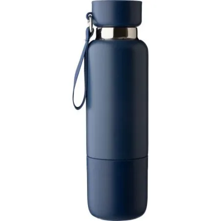Gourde écologique double paroi de 500 ml en acier inoxydable Lieselotte Matières : pongée Couleurs : noir cadeau affaires élégan