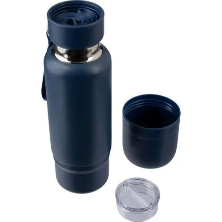 Gourde écologique double paroi de 500 ml en acier inoxydable Lieselotte Matières : pongée Couleurs : noir goodies publicitaire é