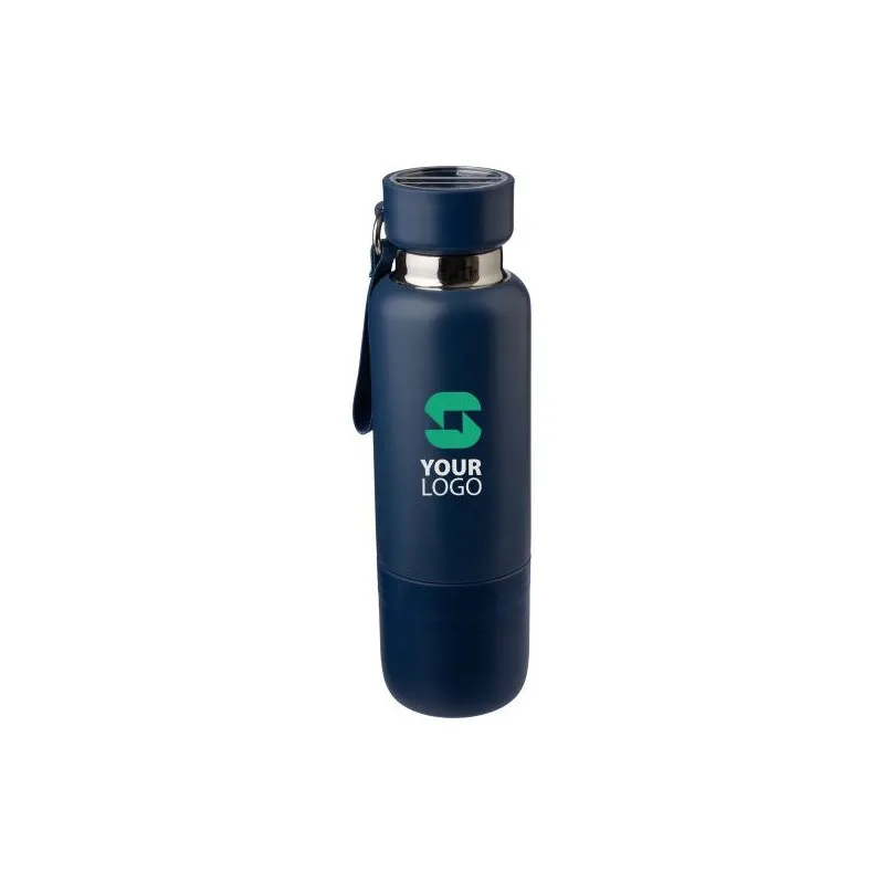 Gourde écologique double paroi de 500 ml en acier inoxydable Lieselotte Matières : pongée Couleurs : noir livraison express 24h 