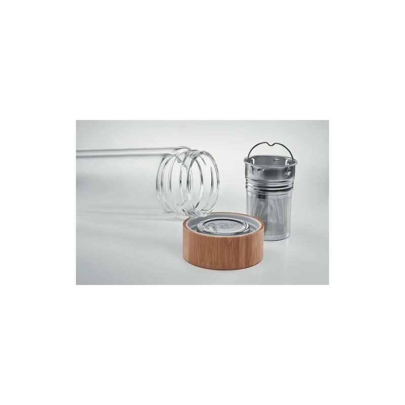 Gourde isotherme personnalisée en verre double paroi 400ml Batumi Matières : coton recyclé Couleurs : beige cadeau entreprise pa