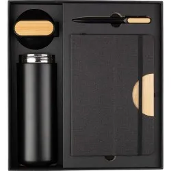 Coffret cadeau écologique : gourde 640 ml, stylo et carnet - Kurt Couleurs : mauve Contenance : 650 ml Matières : plastique PCTG