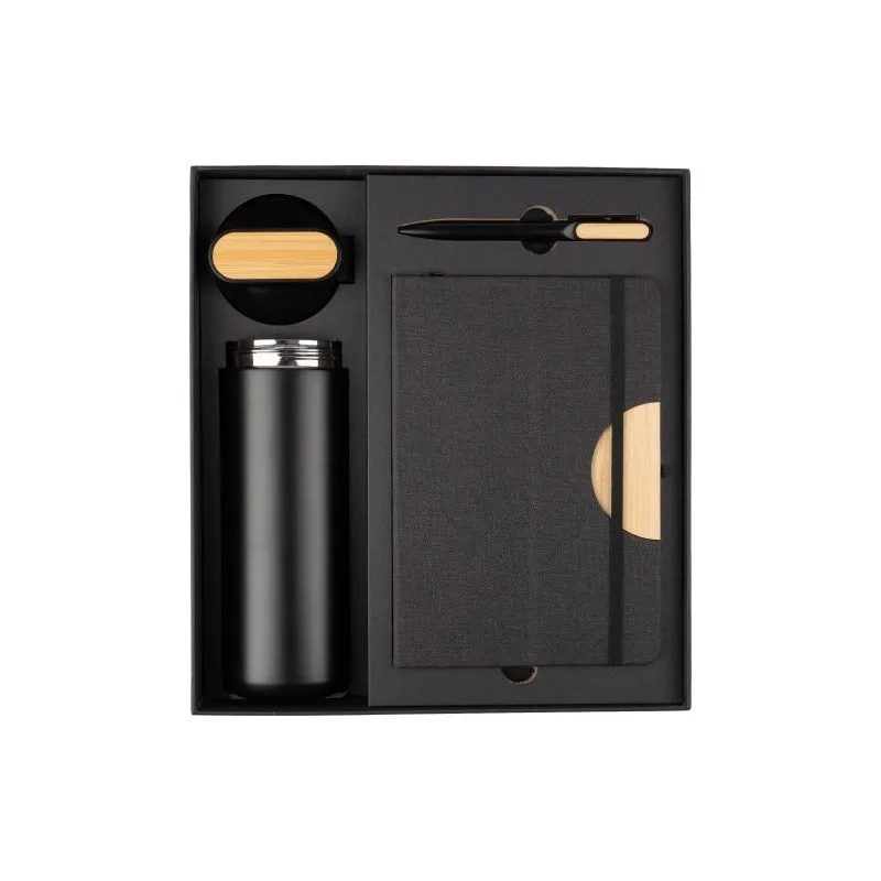 Coffret cadeau écologique : gourde 640 ml, stylo et carnet - Kurt Couleurs : mauve Contenance : 650 ml Matières : plastique PCTG